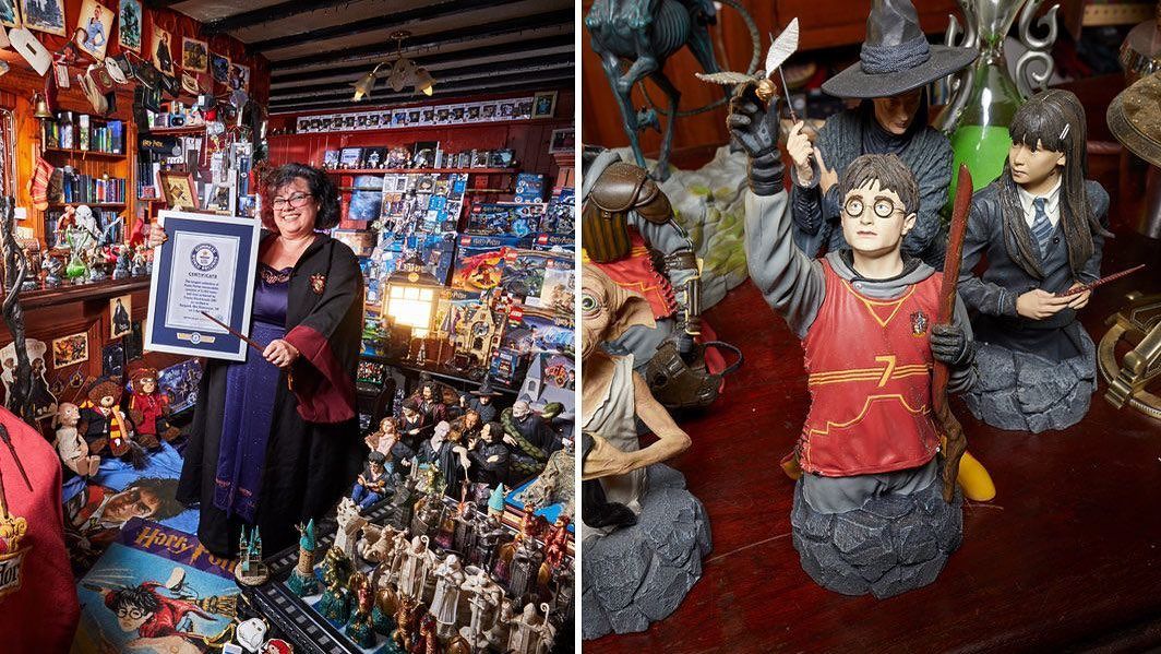 Tracey Nicol-Lewis AKA welsh_wizarding_collector - sets a new Guinness World Record for the largest Harry Potter Collection